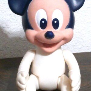 RARE 1984 VINTAGE Disney ARCO MICKEY MOUSE Rubber Toy Movable head, arms & legs